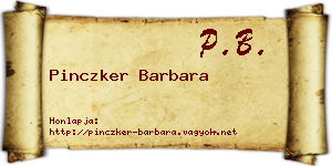 Pinczker Barbara névjegykártya